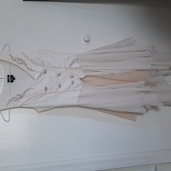 Mr Zeki Other - Mr Zeki XS Lolita fashion vest lace up back white cream beige